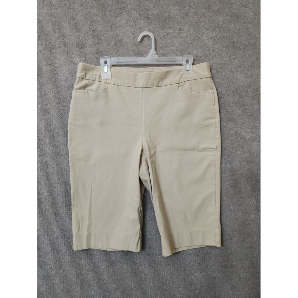 Chicos So Slimming Brigitte Bermuda Shorts Womens 2.5 US 14 Beige Pull On